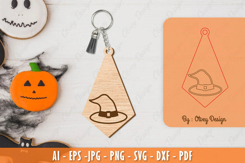 Halloween Keychain Laser Cut SVG Bundle 48 - CraftNest - Digital Crafting and Art