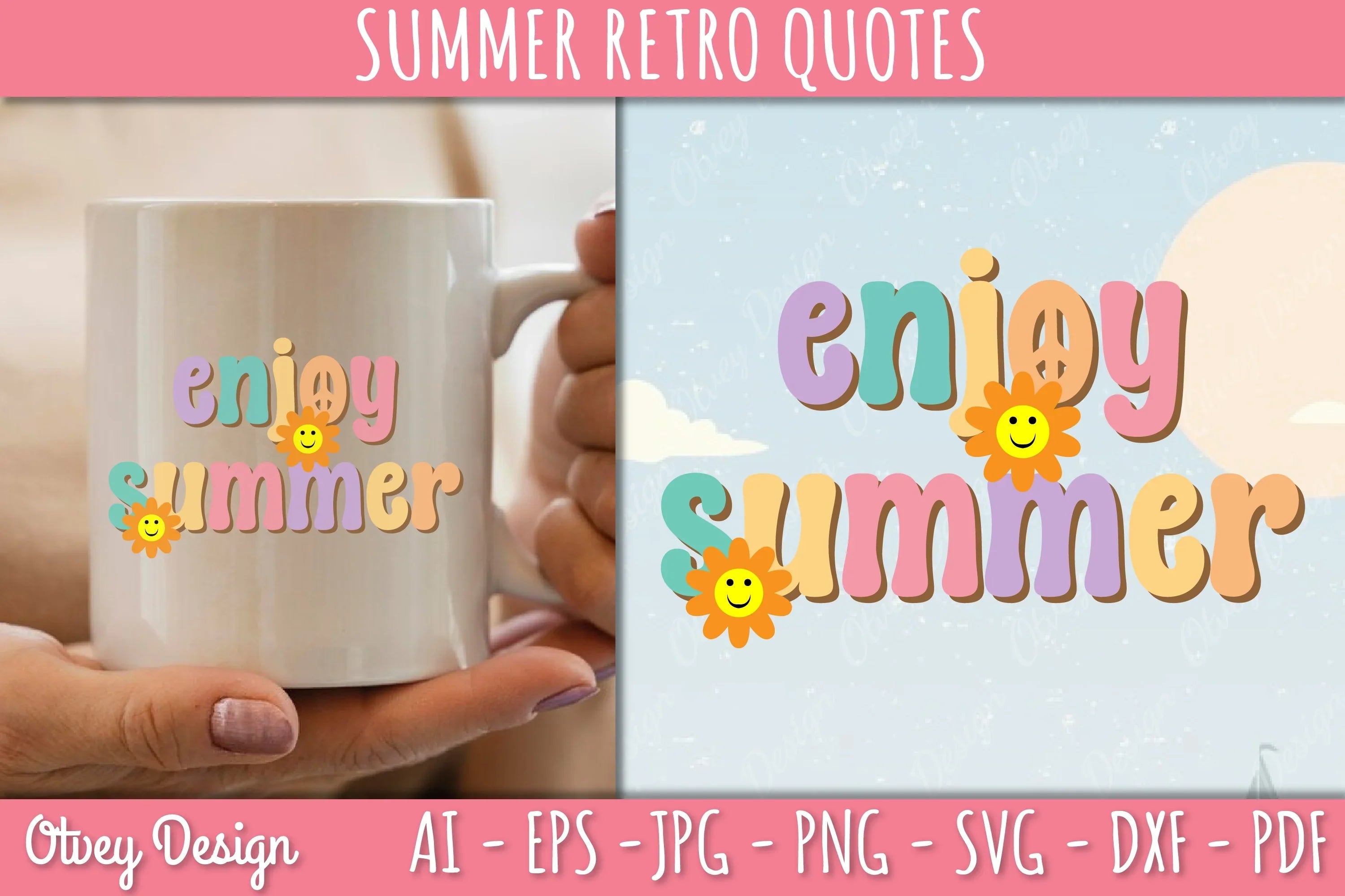 Summer Retro Quotes SVG Bundle - CraftNest - Digital Crafting and Art