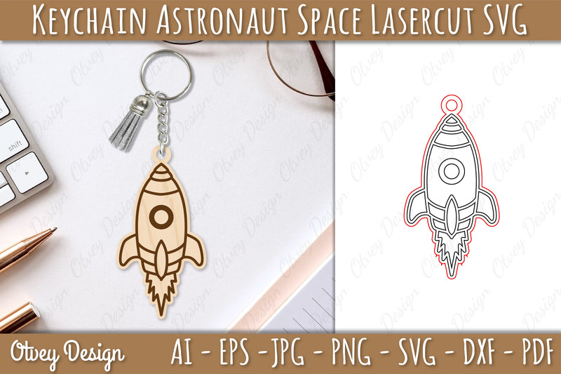Astronaut Space Keychain Earring SVG Bundle 12 - CraftNest - Digital Crafting and Art