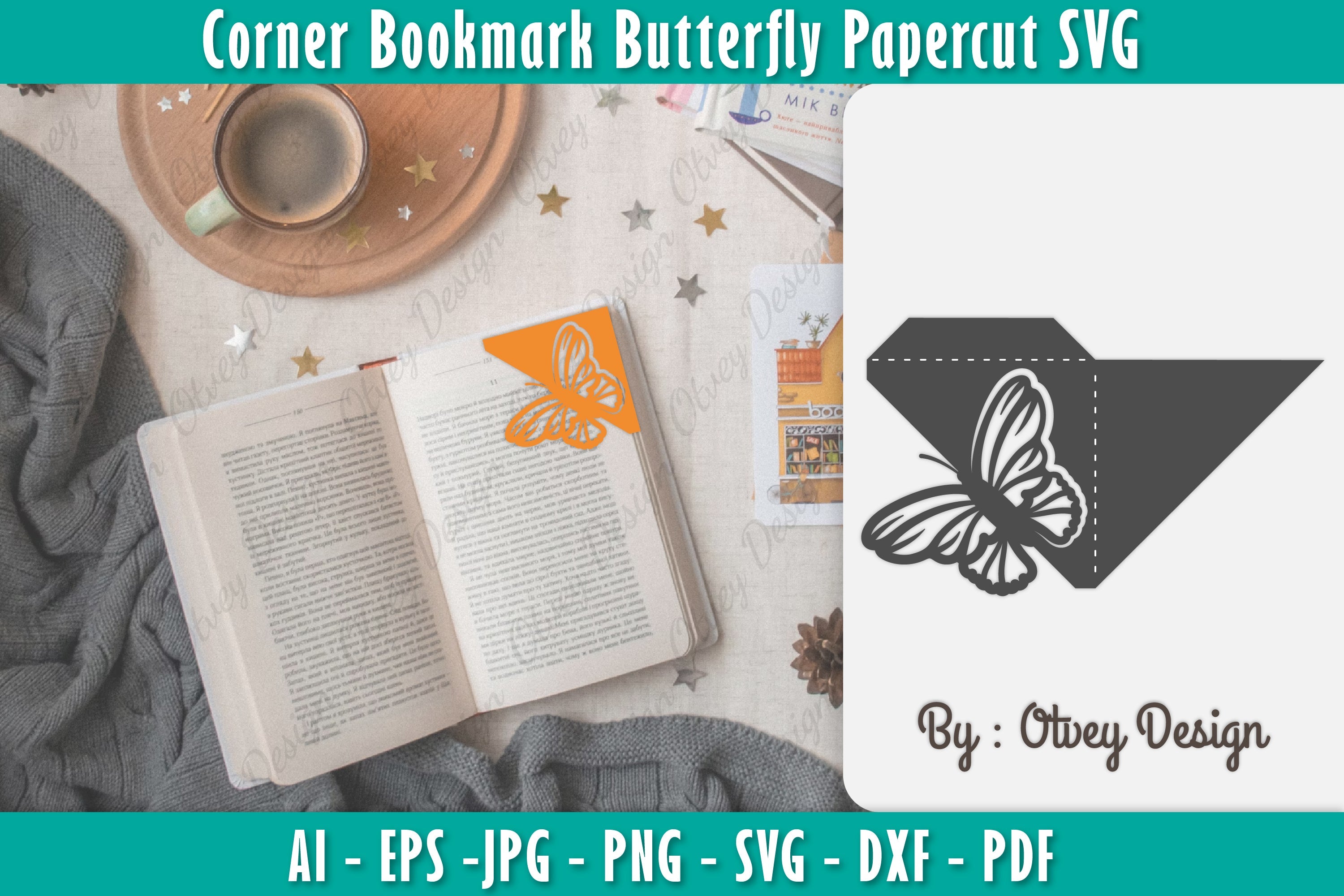 Butterfly Corner Bookmark SVG Bundle 9 - CraftNest - Digital Crafting and Art