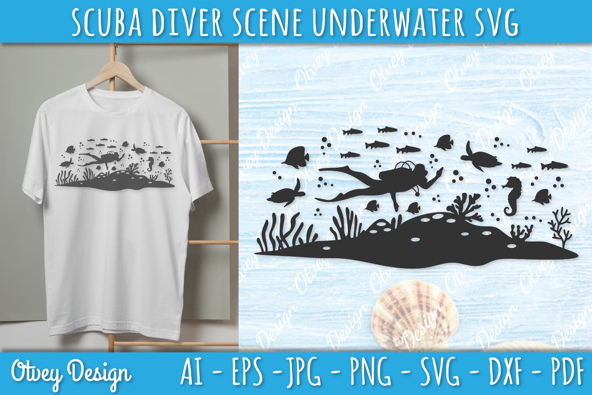 Scuba Diver Underwater World SVG Bundle 2 - CraftNest - Digital Crafting and Art