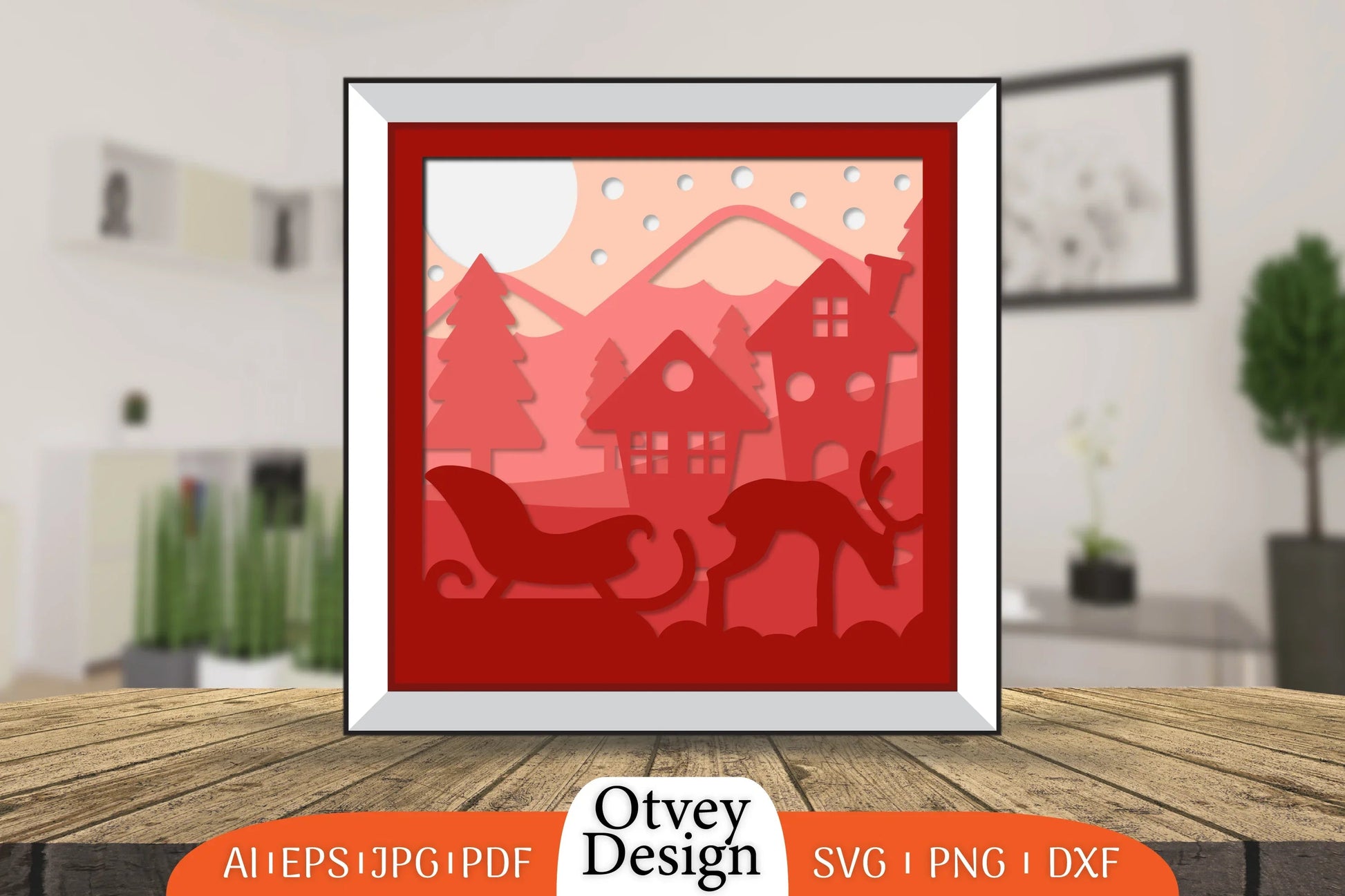 Christmas Santa Sleigh 3D Shadowbox Layered SVG Bundle 1 - CraftNest - Digital Crafting and Art
