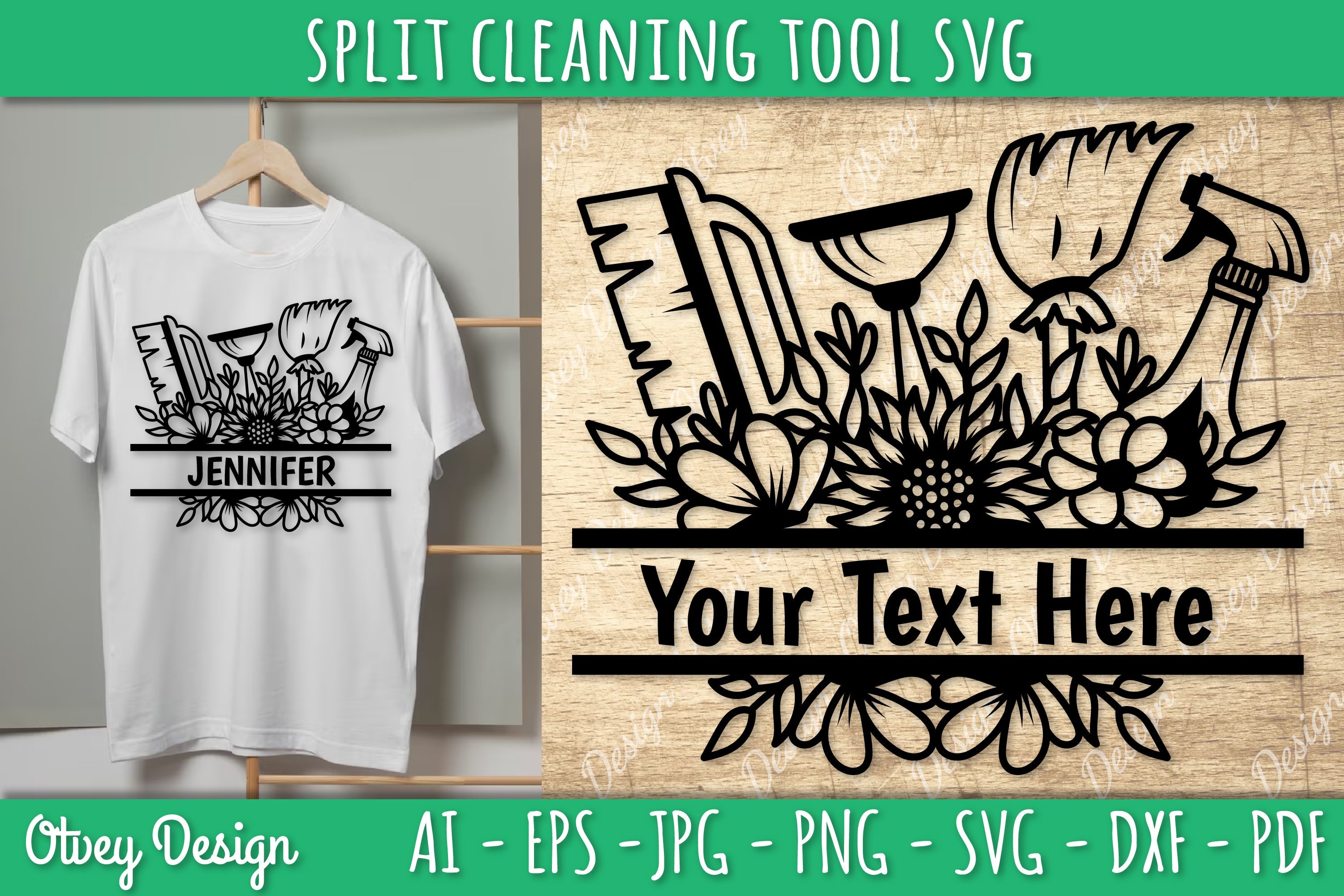 Split Monogram Cleaning Tool SVG Bundle 1 - CraftNest - Digital Crafting and Art