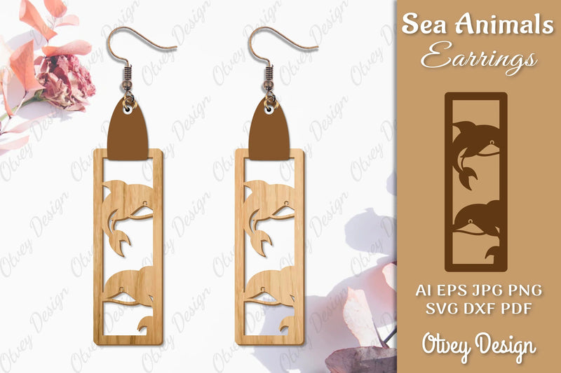 Sea Animals Earrings Laser Cut SVG Bundle 67 - CraftNest - Digital Crafting and Art