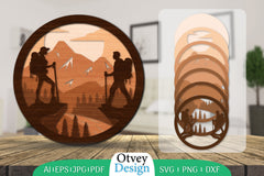Hiking Couple Layered Lasercut SVG Bundle 2 - CraftNest - Digital Crafting and Art