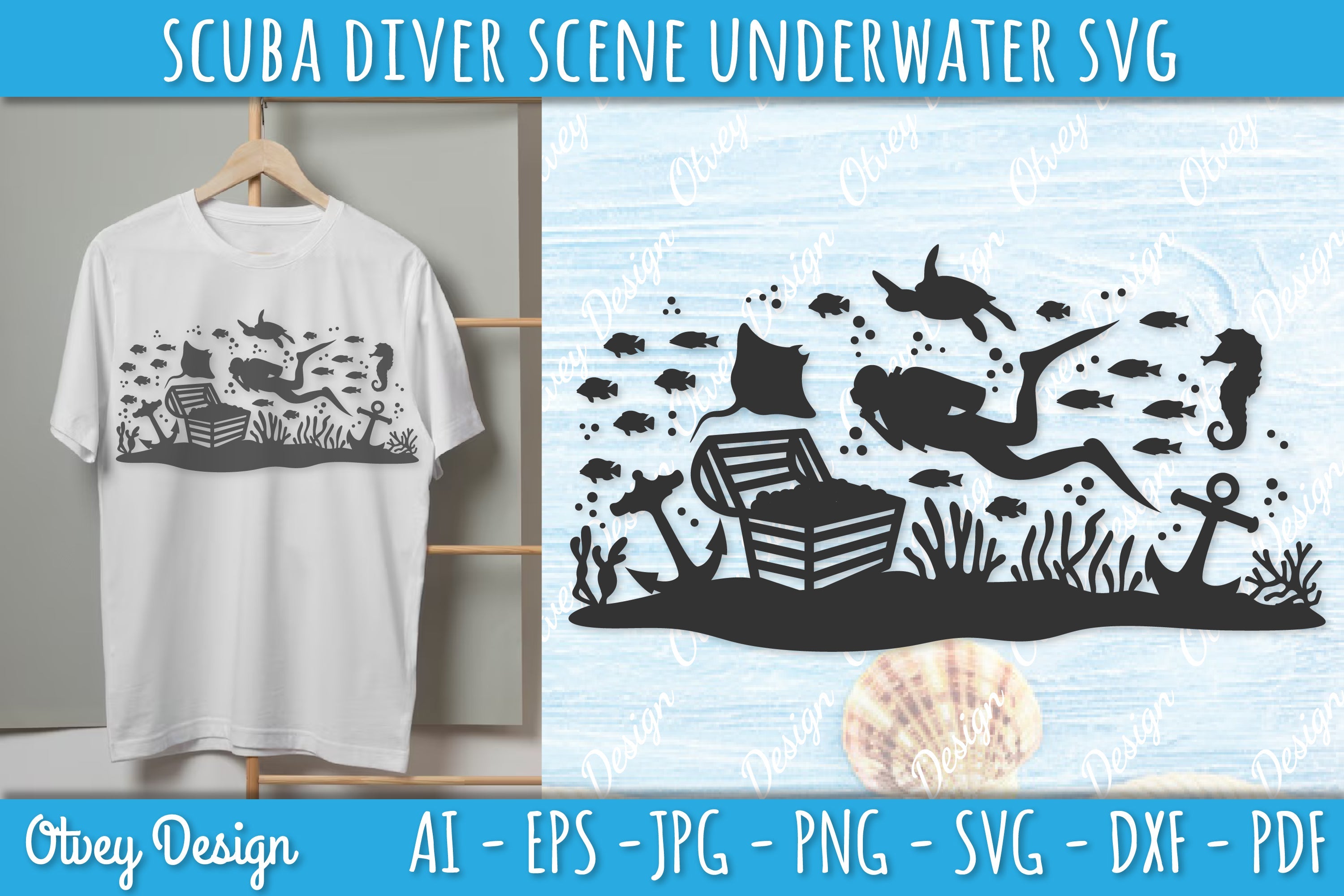 Scuba Diver Underwater World SVG Bundle 7 - CraftNest - Digital Crafting and Art