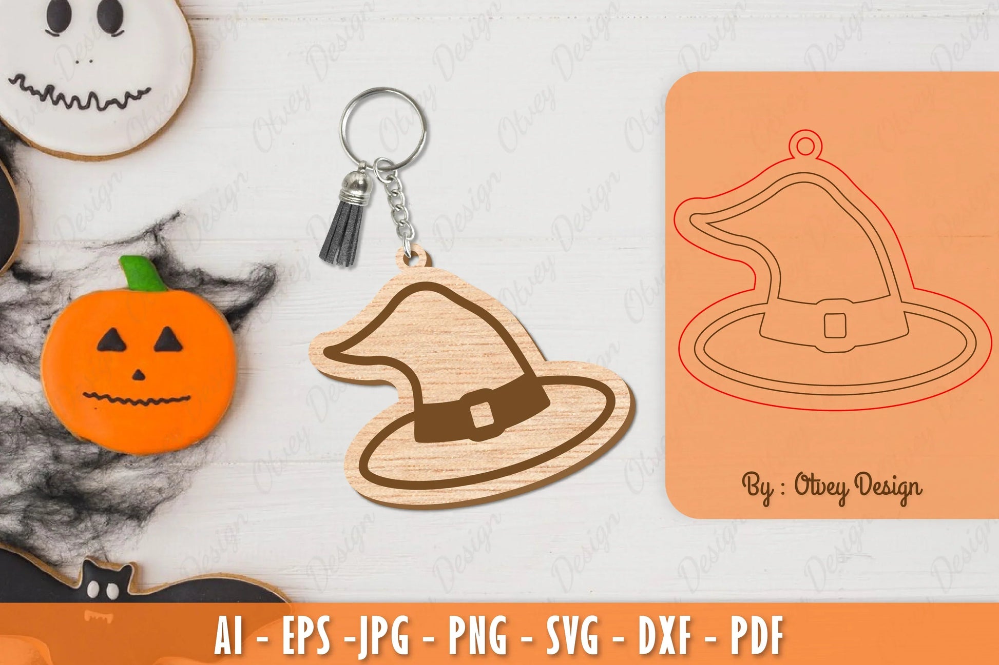 Halloween Keychain Laser Cut SVG Bundle 4 - CraftNest - Digital Crafting and Art