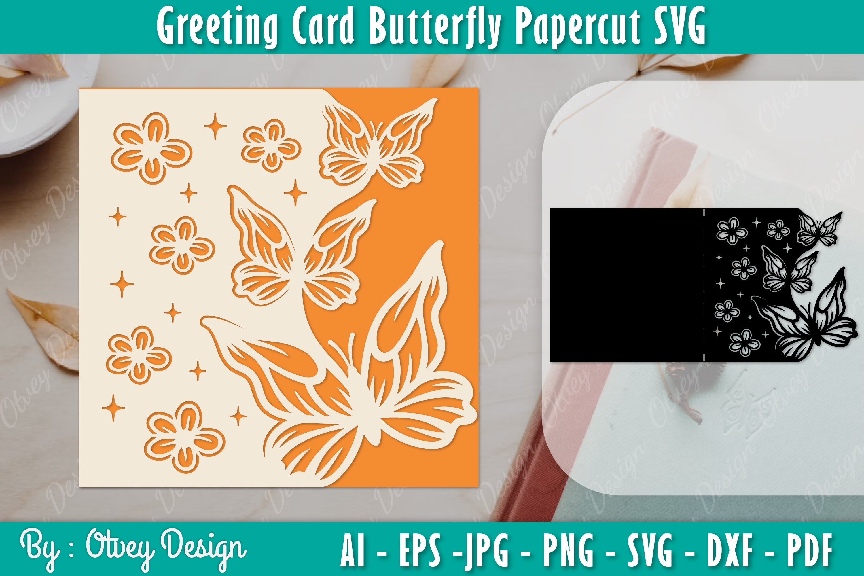 Greeting Card Butterfly Papercut SVG Bundle 18 - CraftNest - Digital Crafting and Art