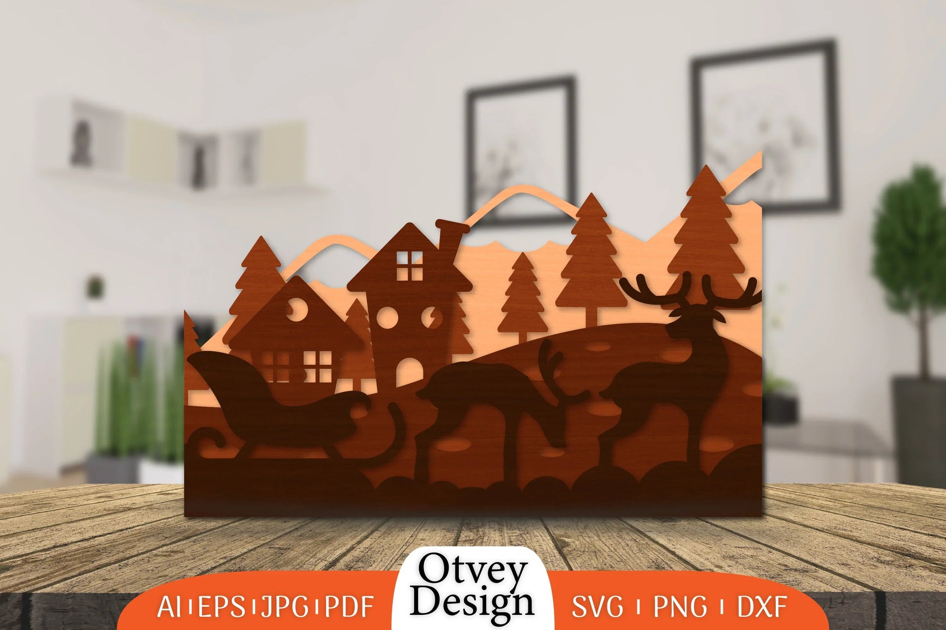 Christmas Santa Sleigh Layered Lasercut SVG Bundle 2 - CraftNest - Digital Crafting and Art