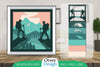 Hiking Couple 3D Shadowbox Layered Papercut SVG Bundle