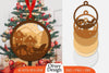 Christmas Santa Sleigh Ornament SVG Bundle