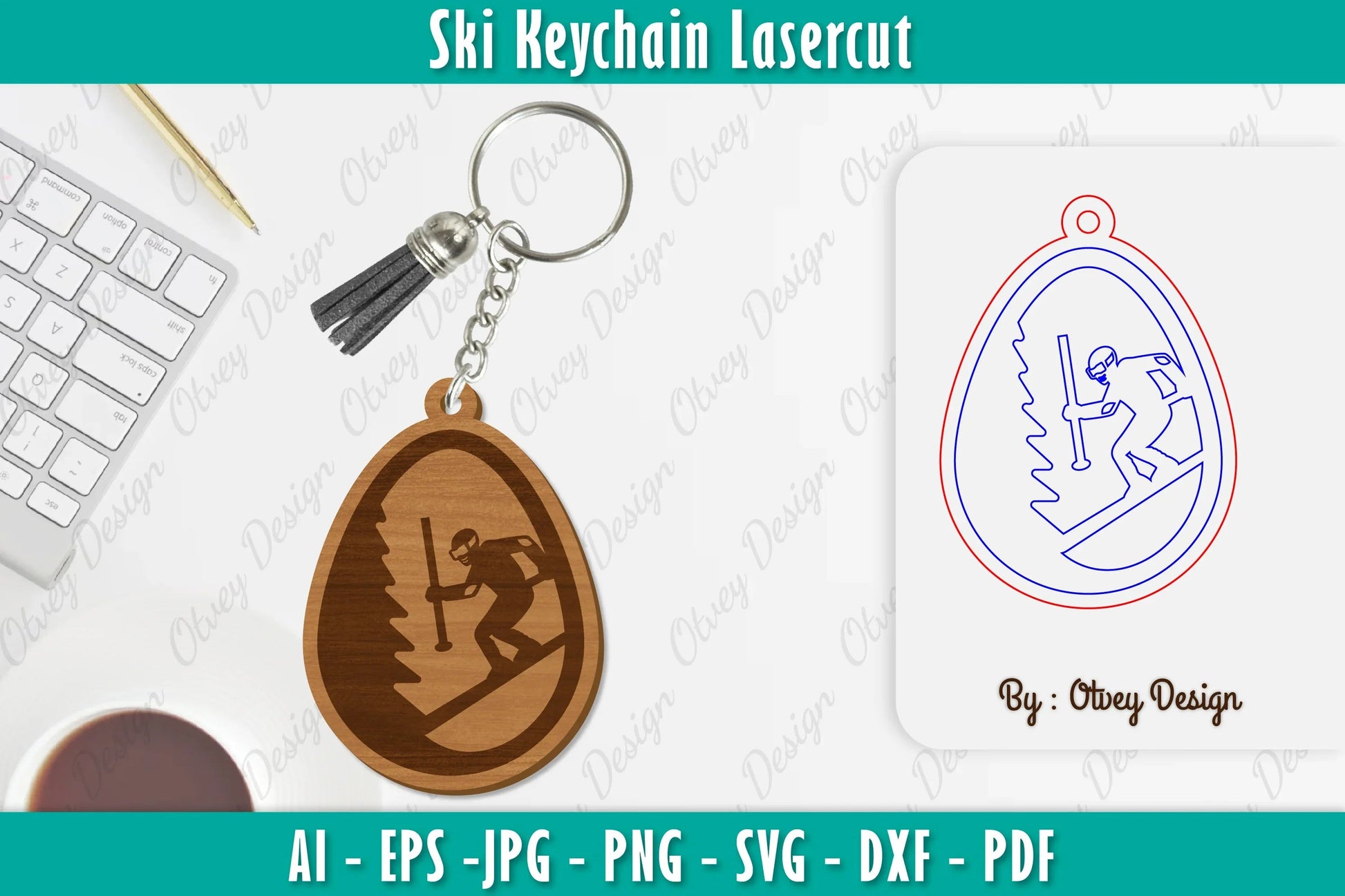 Ski Keychain Lasercut SVG Bundle 12 - CraftNest - Digital Crafting and Art