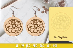 Flower Earring Laser Cut SVG Bundle 23 - CraftNest - Digital Crafting and Art