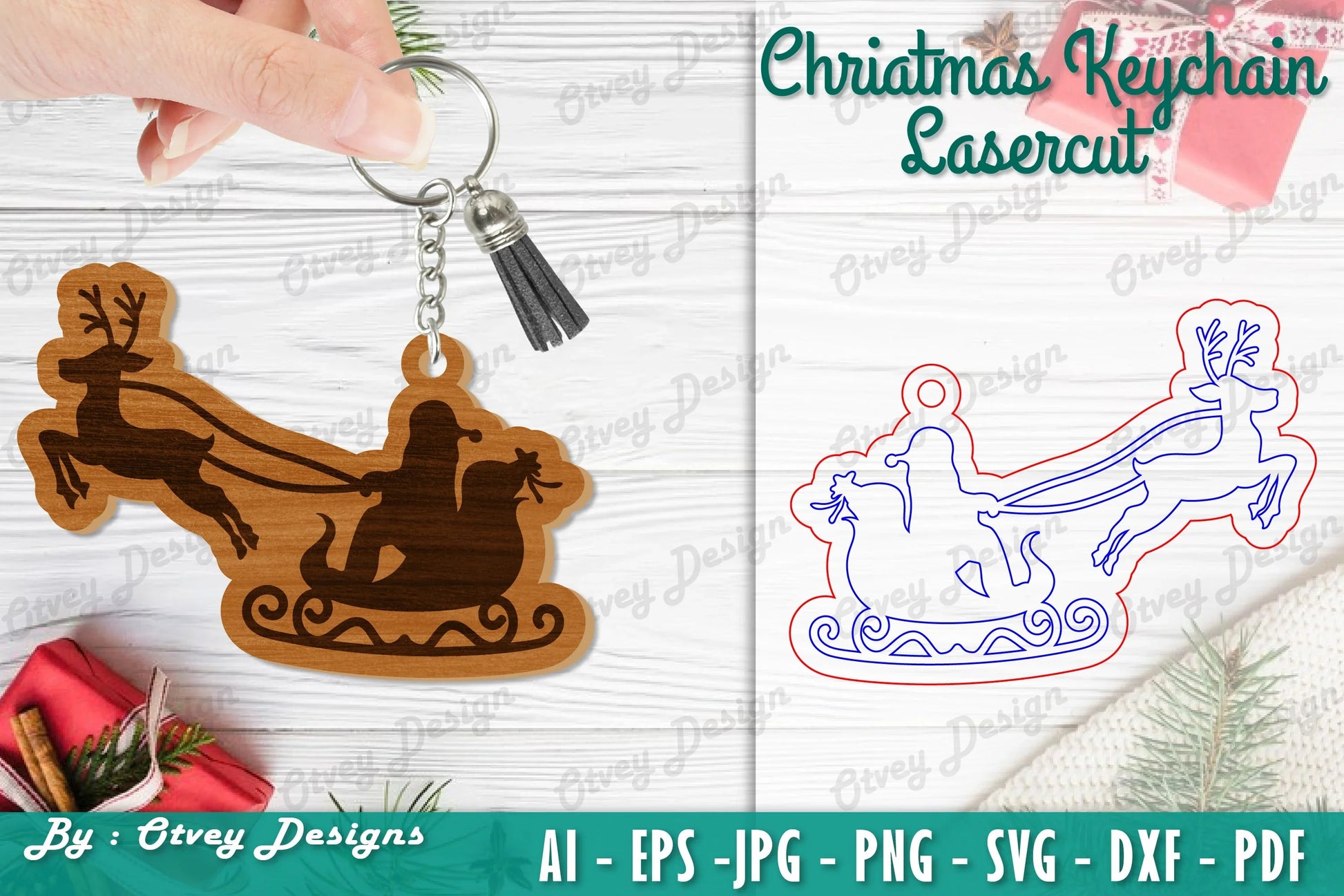 Christmas Keychain Lasercut SVG Bundle - CraftNest - Digital Crafting and Art