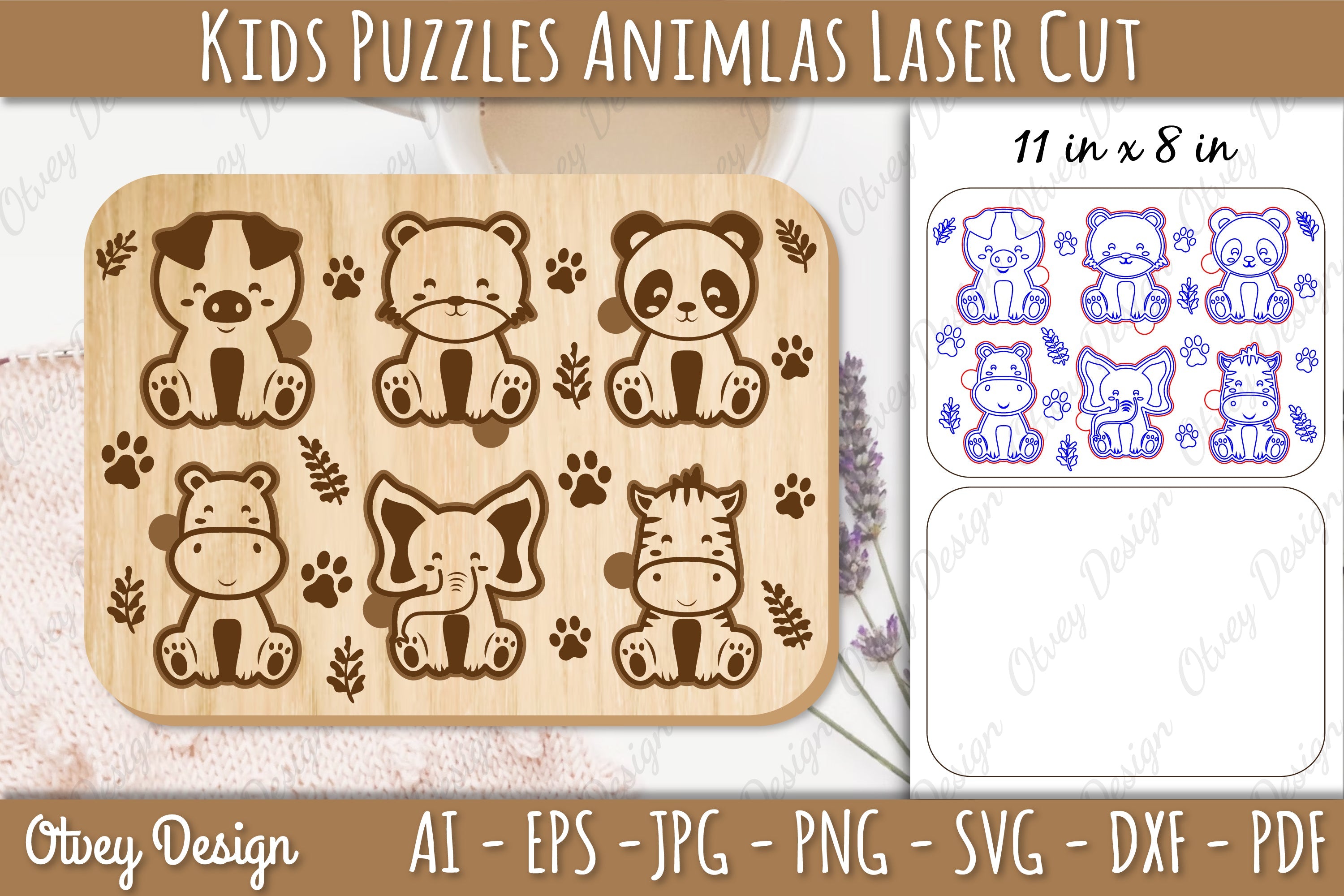 Kids Animal Puzzles SVG Bundle