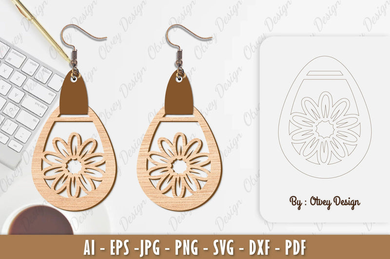 Flower Earring SVG Bundle 66 - CraftNest - Digital Crafting and Art