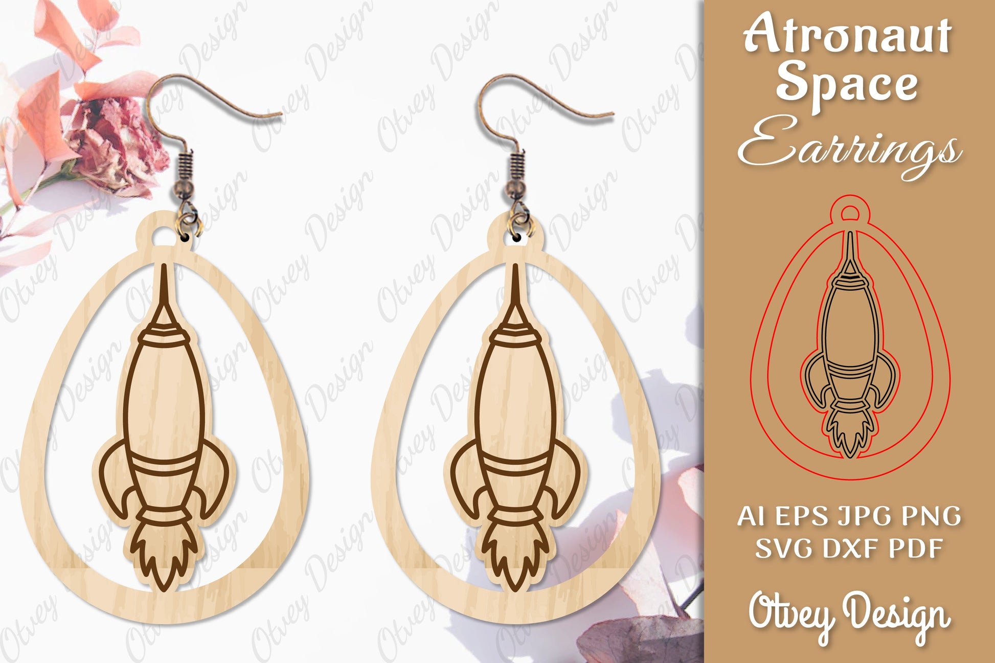 Astronaut Space Keychain Earring SVG Bundle 34 - CraftNest - Digital Crafting and Art