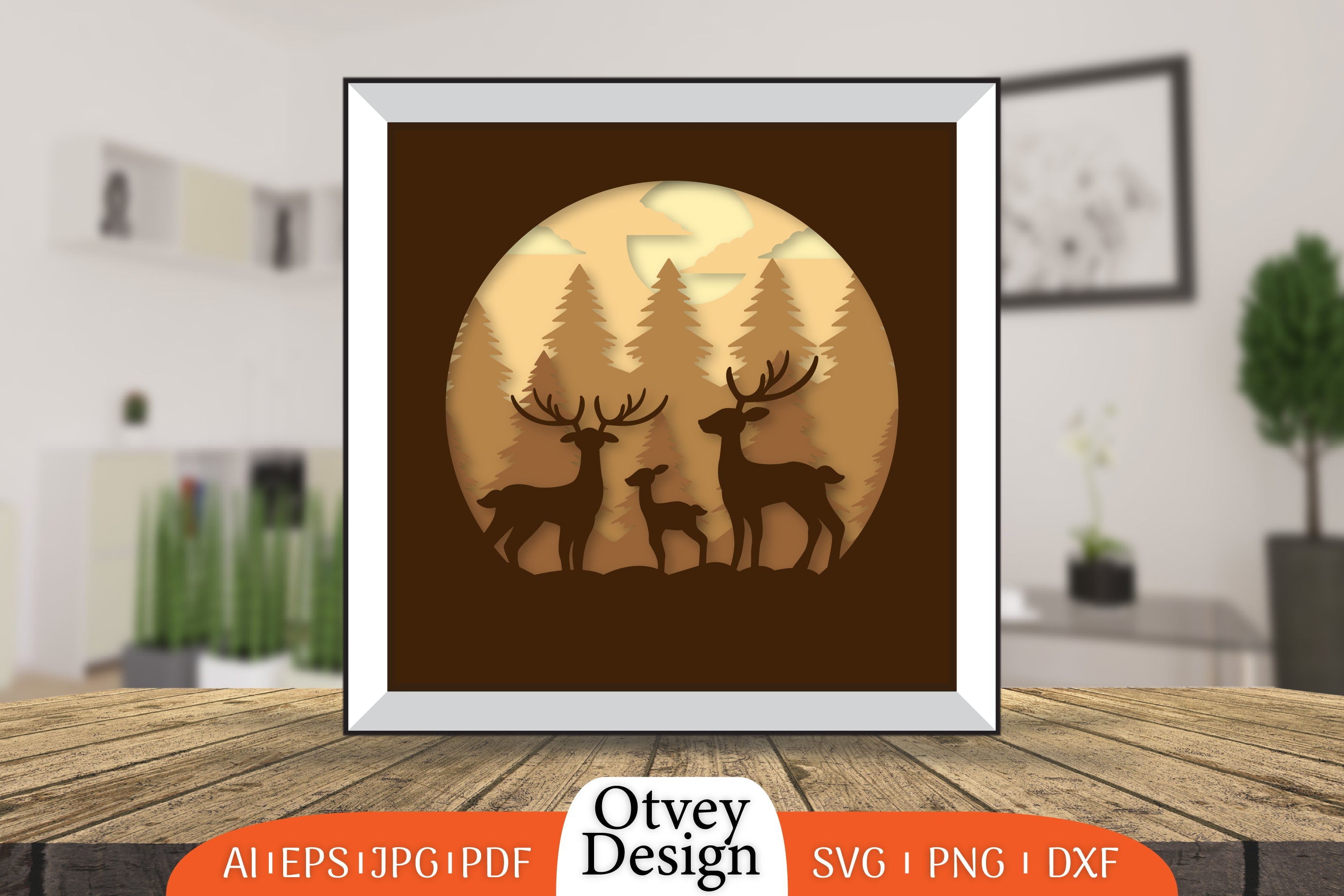Christmas Deer 3D Shadowbox Layered SVG Bundle 2 - CraftNest - Digital Crafting and Art