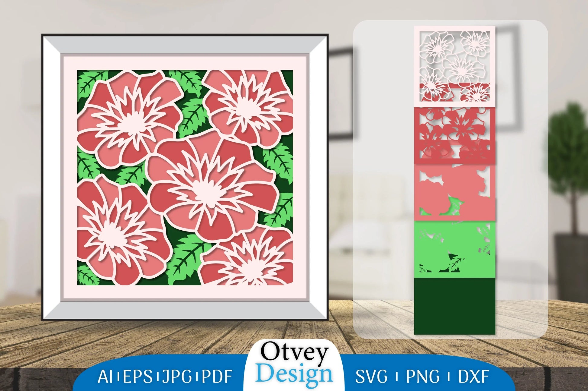 Flower 3D Layered Papercut SVG Bundle 2 - CraftNest - Digital Crafting and Art