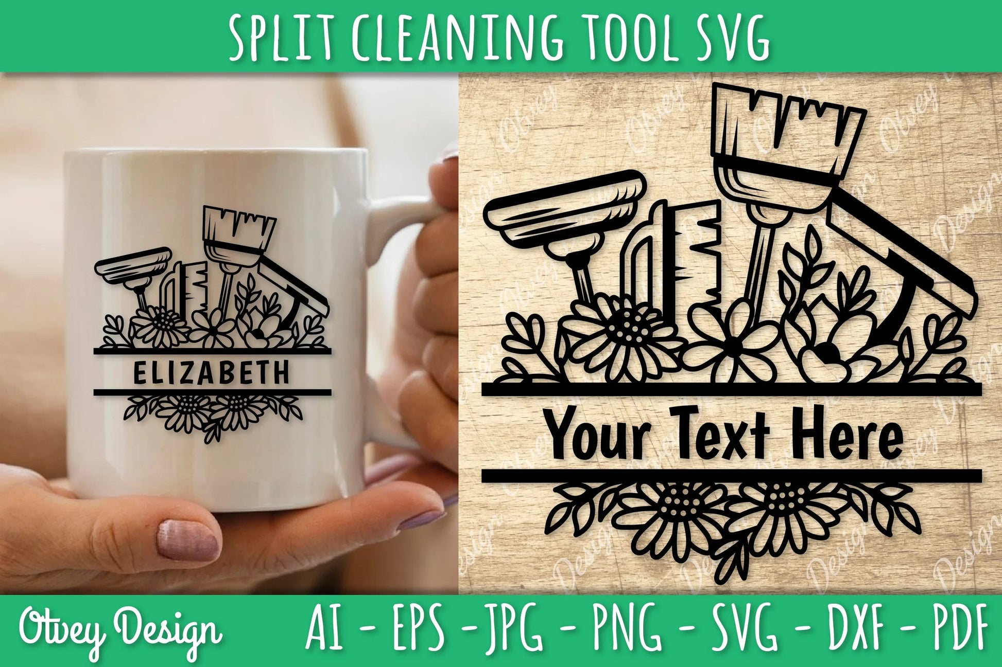 Split Monogram Cleaning Tool SVG Bundle 6 - CraftNest - Digital Crafting and Art