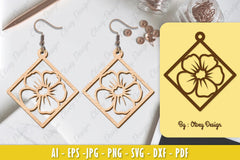 Flower Earring Laser Cut SVG Bundle 4 - CraftNest - Digital Crafting and Art