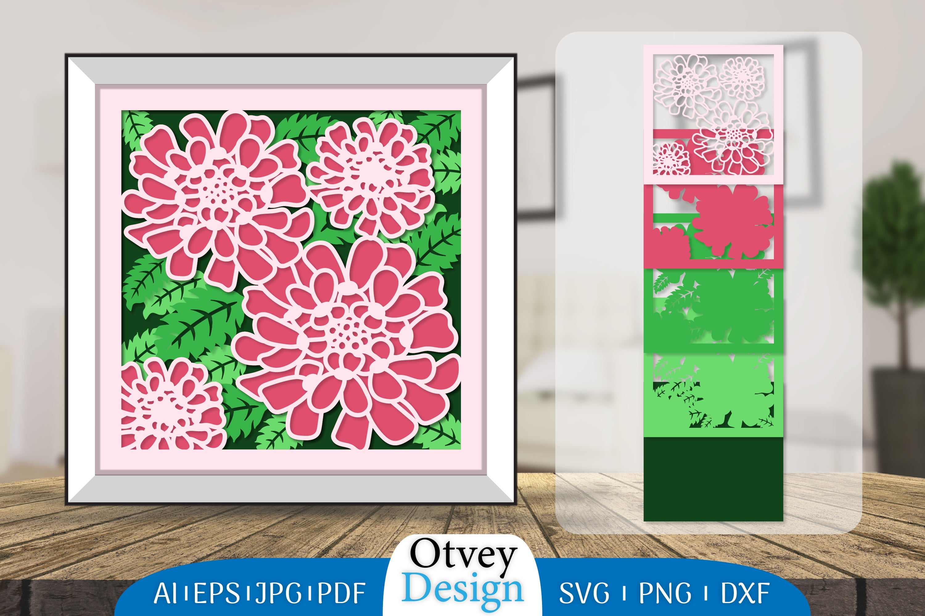 3D Layered Flower Papercut SVG Bundle 11 - CraftNest - Digital Crafting and Art