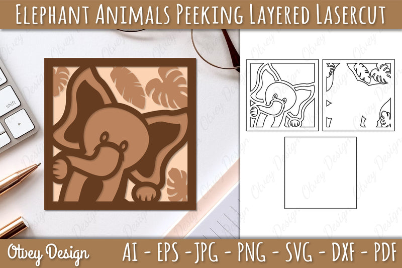 Animals Peeking Layered Lasercut SVG Bundle 9 - CraftNest - Digital Crafting and Art