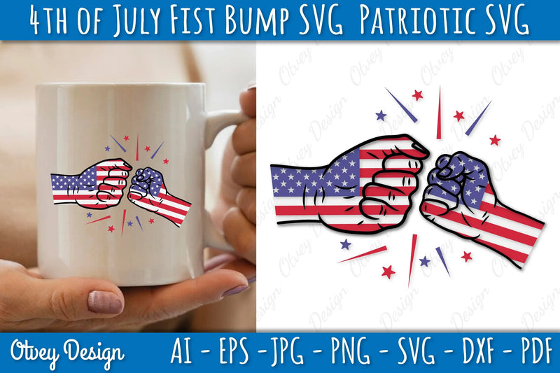 4th of July Patriotic Fist Bump SVG Bundle 7 - CraftNest - Digital Crafting and Art