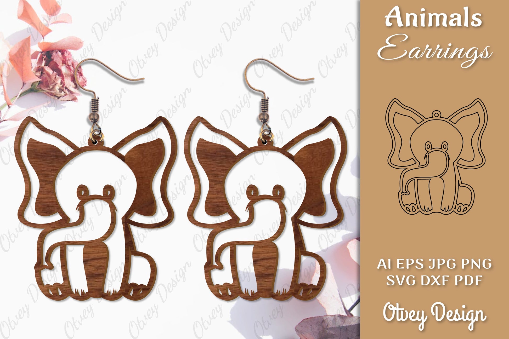 Animal Earrings SVG Bundle 9 - CraftNest - Digital Crafting and Art