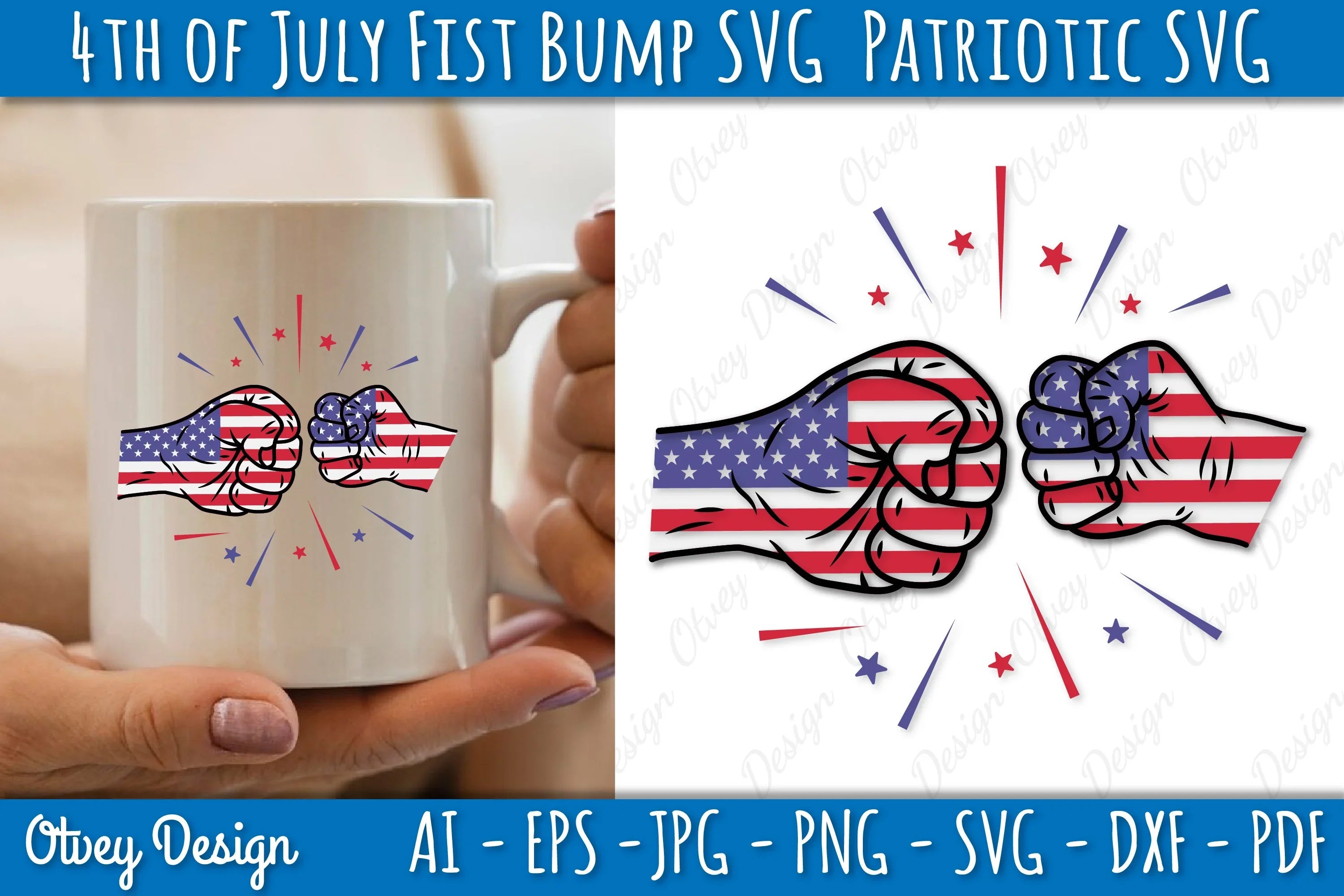 4th of July Patriotic Fist Bump SVG Bundle 3 - CraftNest - Digital Crafting and Art