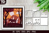 Shadow Box Animal Scene Layered Papercut SVG