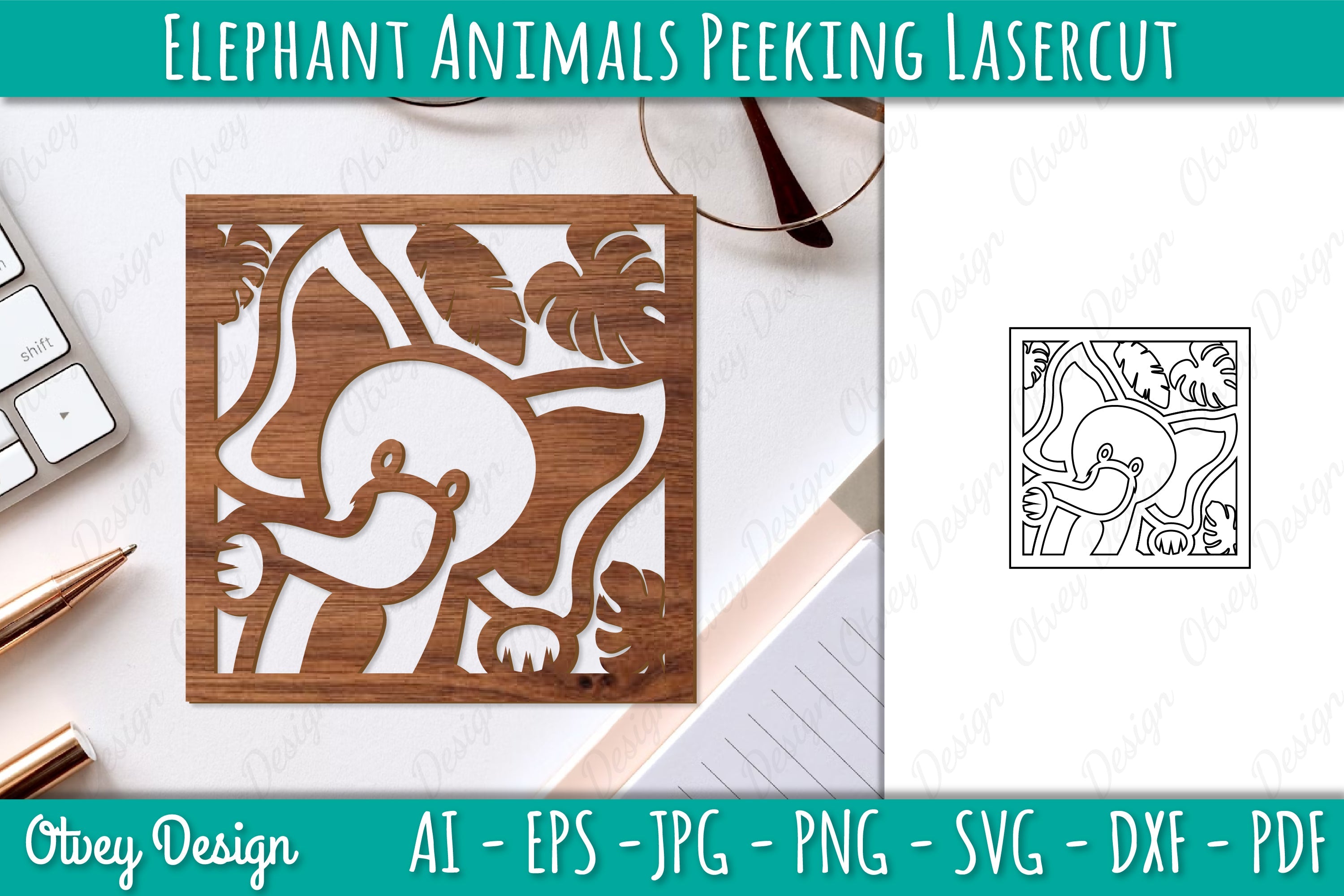 Animals Peeking Lasercut SVG Bundle 9 - CraftNest - Digital Crafting and Art