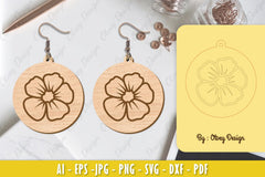 Flower Earring Laser Cut SVG Bundle 24 - CraftNest - Digital Crafting and Art