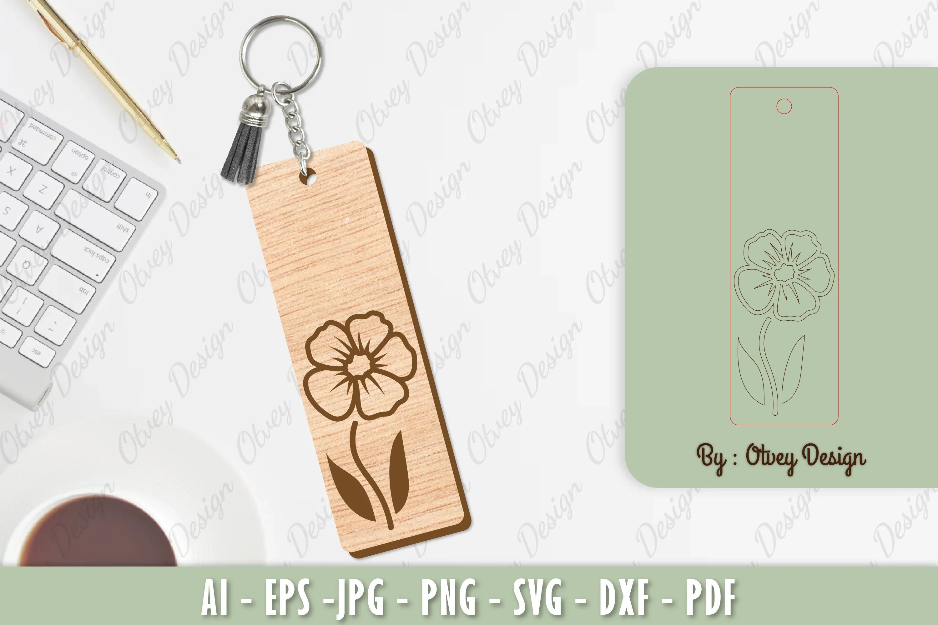 Flower Keychain Laser Cut SVG Bundle 44 - CraftNest - Digital Crafting and Art