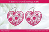Flower Heart Earrings SVG Bundle