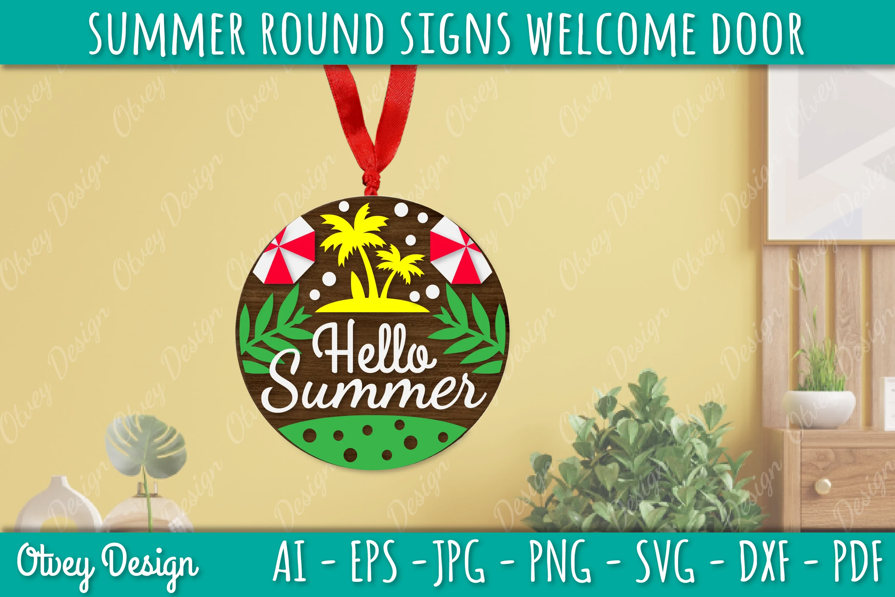 Summer Welcome Door Hangers SVG Bundle 4 - CraftNest - Digital Crafting and Art