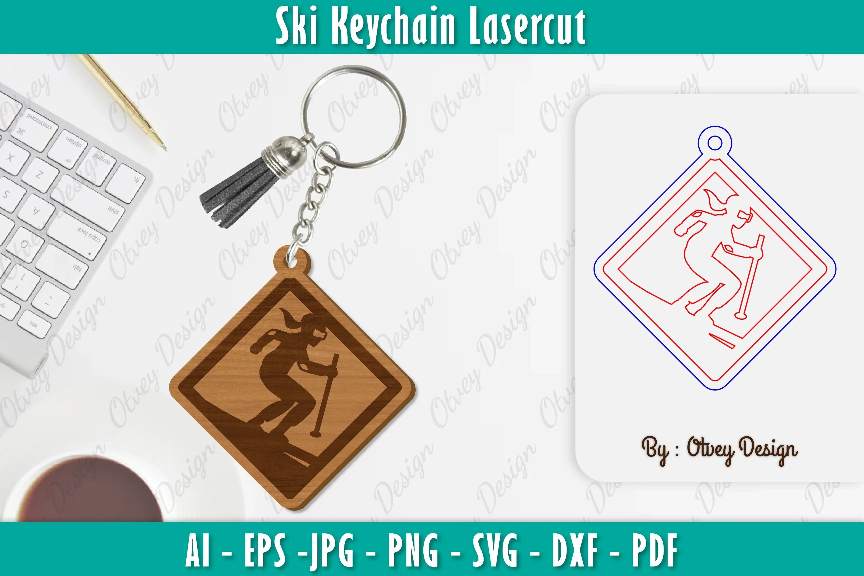 Ski Keychain Lasercut SVG Bundle 18 - CraftNest - Digital Crafting and Art