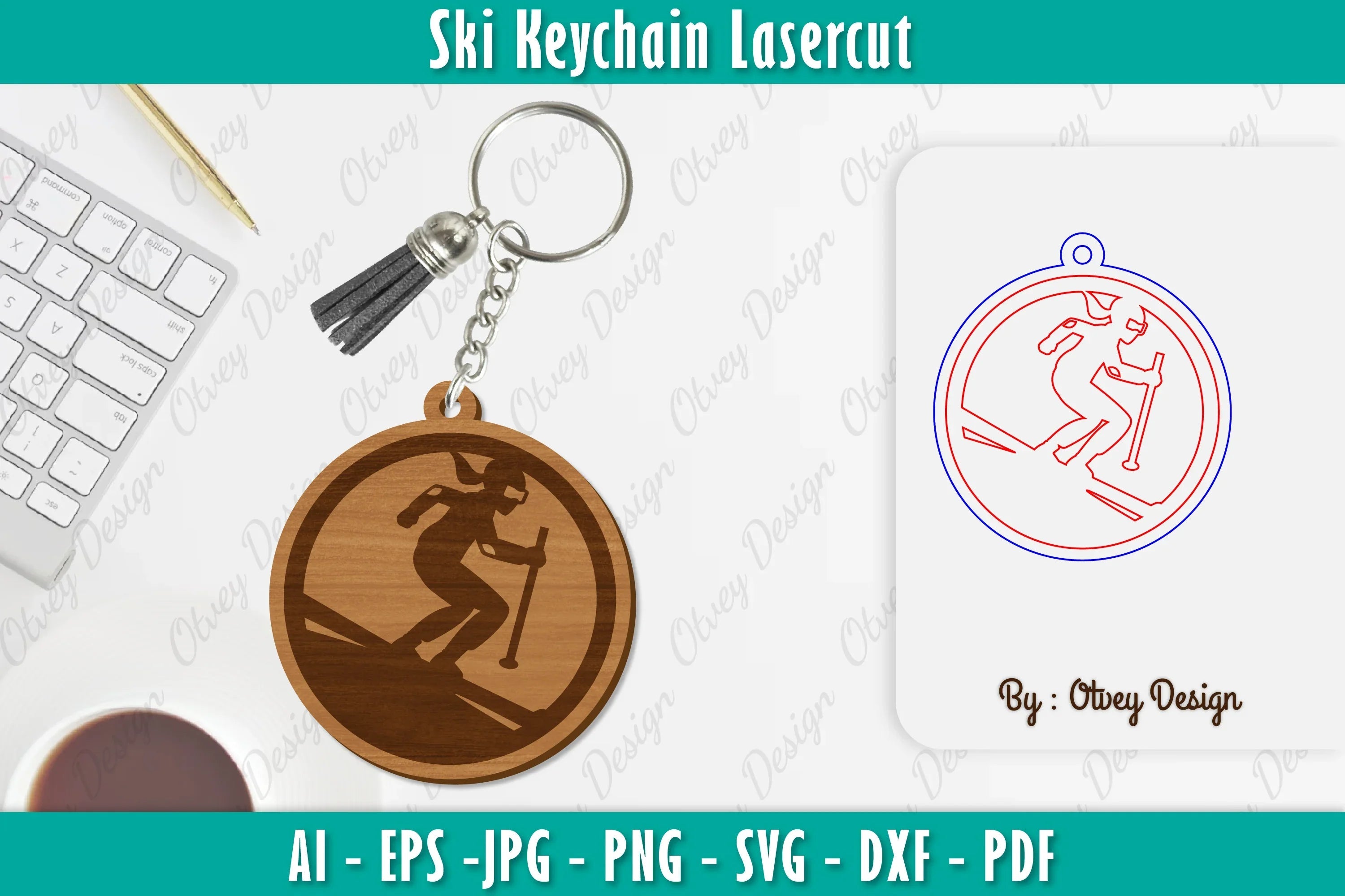 Ski Keychain Lasercut SVG Bundle 3 - CraftNest - Digital Crafting and Art