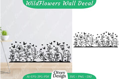 Blooming Wildflowers Wall Decal SVG Bundle 6 - CraftNest - Digital Crafting and Art