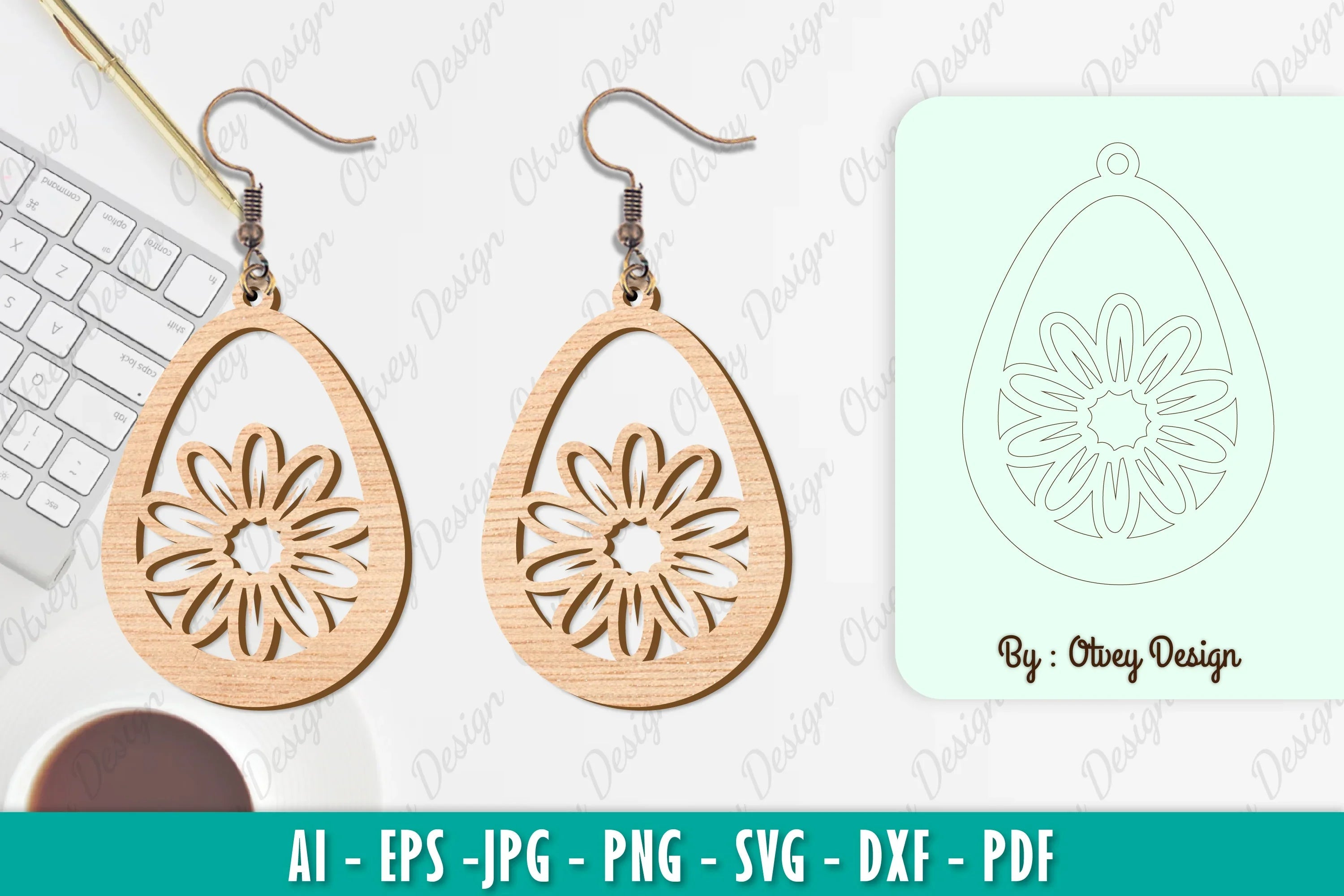 Flower Earring SVG Bundle 18 - CraftNest - Digital Crafting and Art