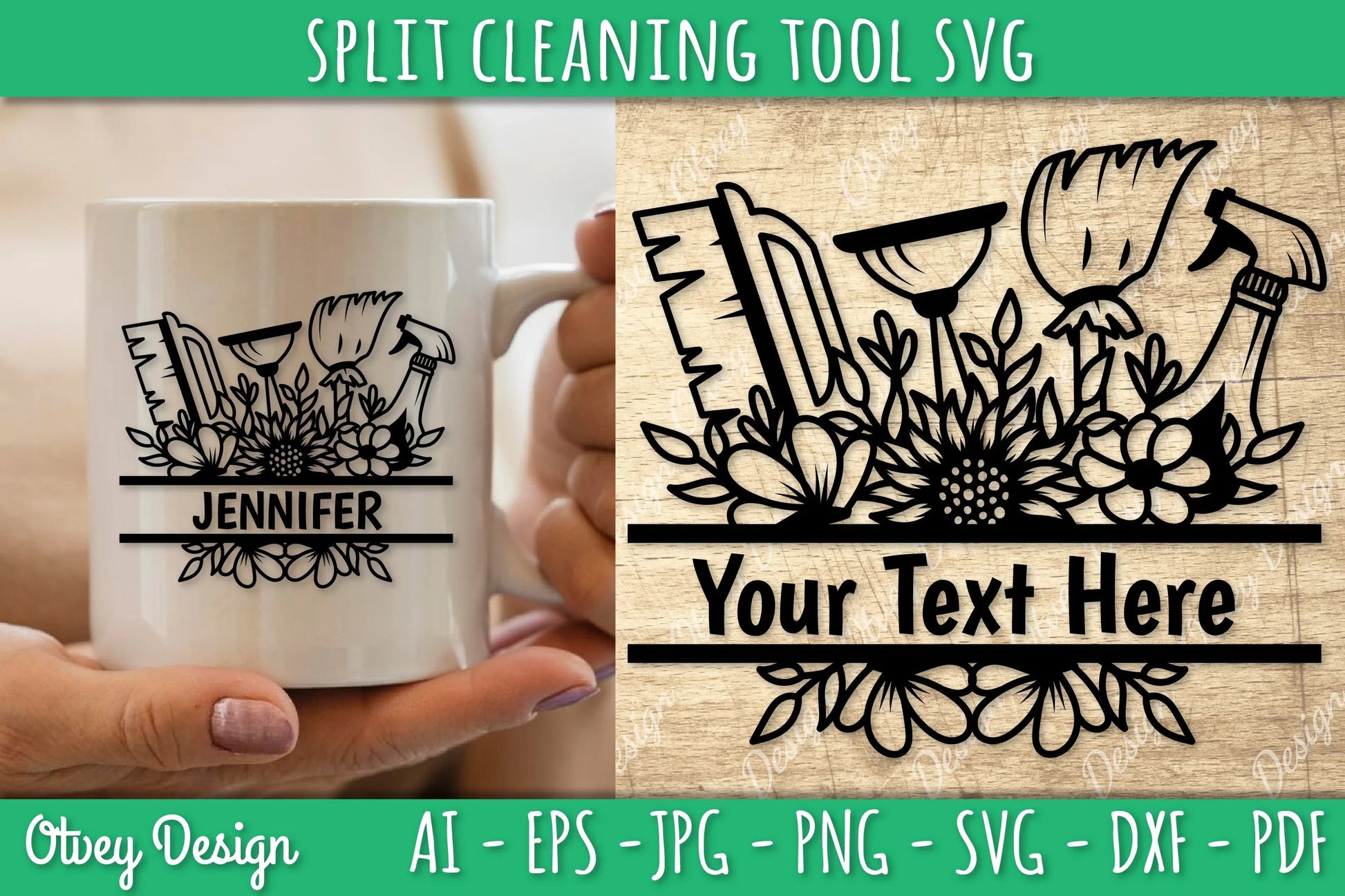 Split Monogram Cleaning Tool SVG Bundle 1 - CraftNest - Digital Crafting and Art