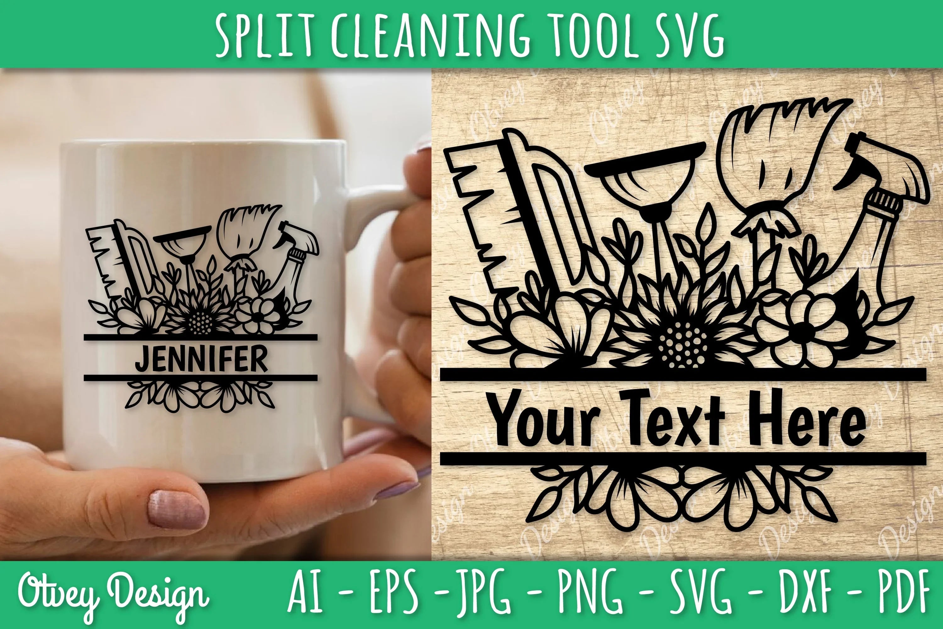Split Monogram Cleaning Tool SVG Bundle 1 - CraftNest - Digital Crafting and Art
