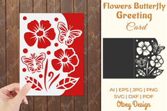 Butterfly and Flowers Card Cover Paper Cut SVG Bundle 4 - CraftNest - Digital Crafting and Art