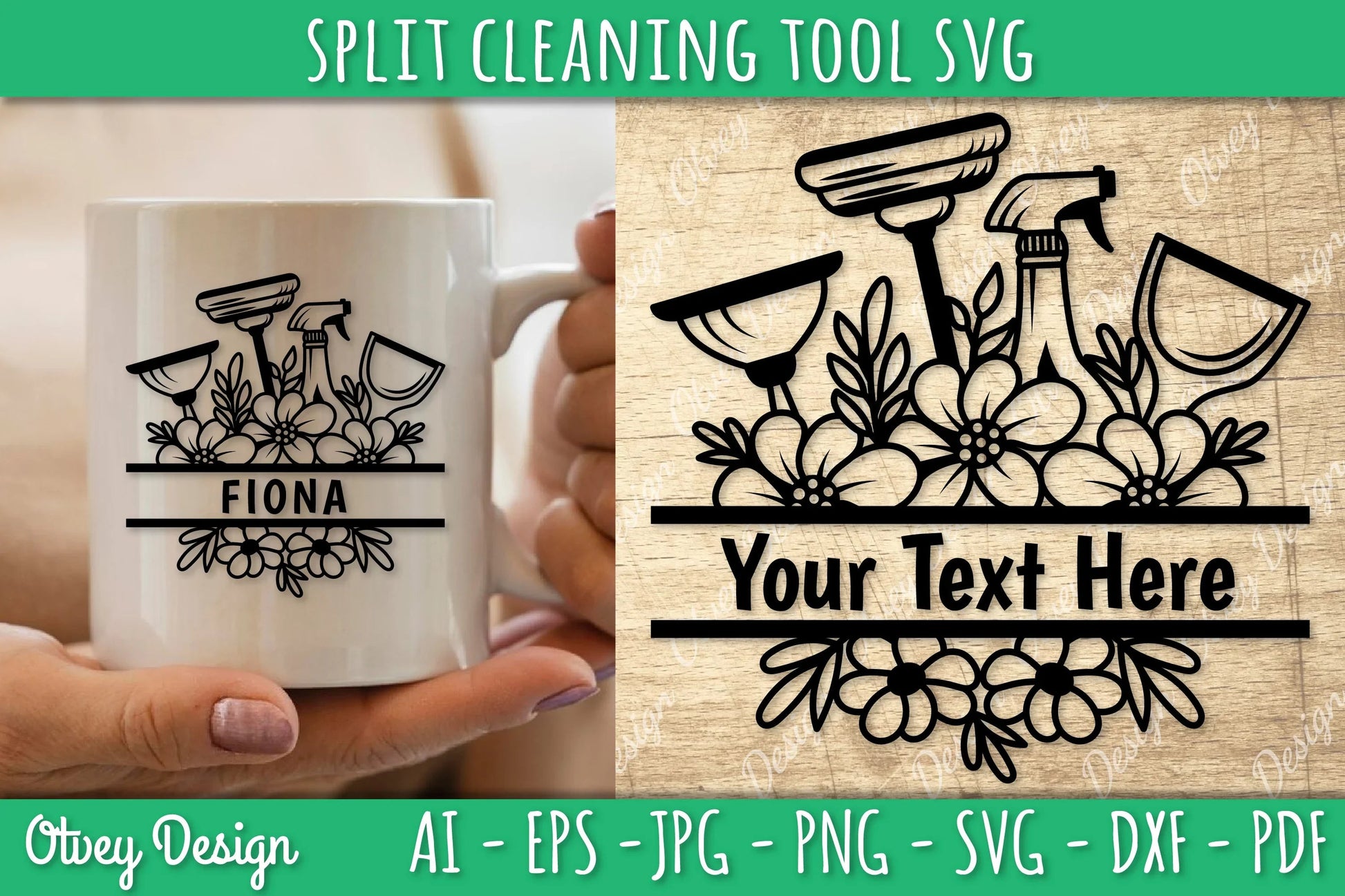Split Monogram Cleaning Tool SVG Bundle 2 - CraftNest - Digital Crafting and Art