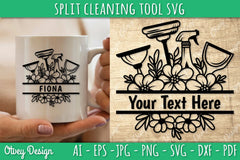 Split Monogram Cleaning Tool SVG Bundle 2 - CraftNest - Digital Crafting and Art