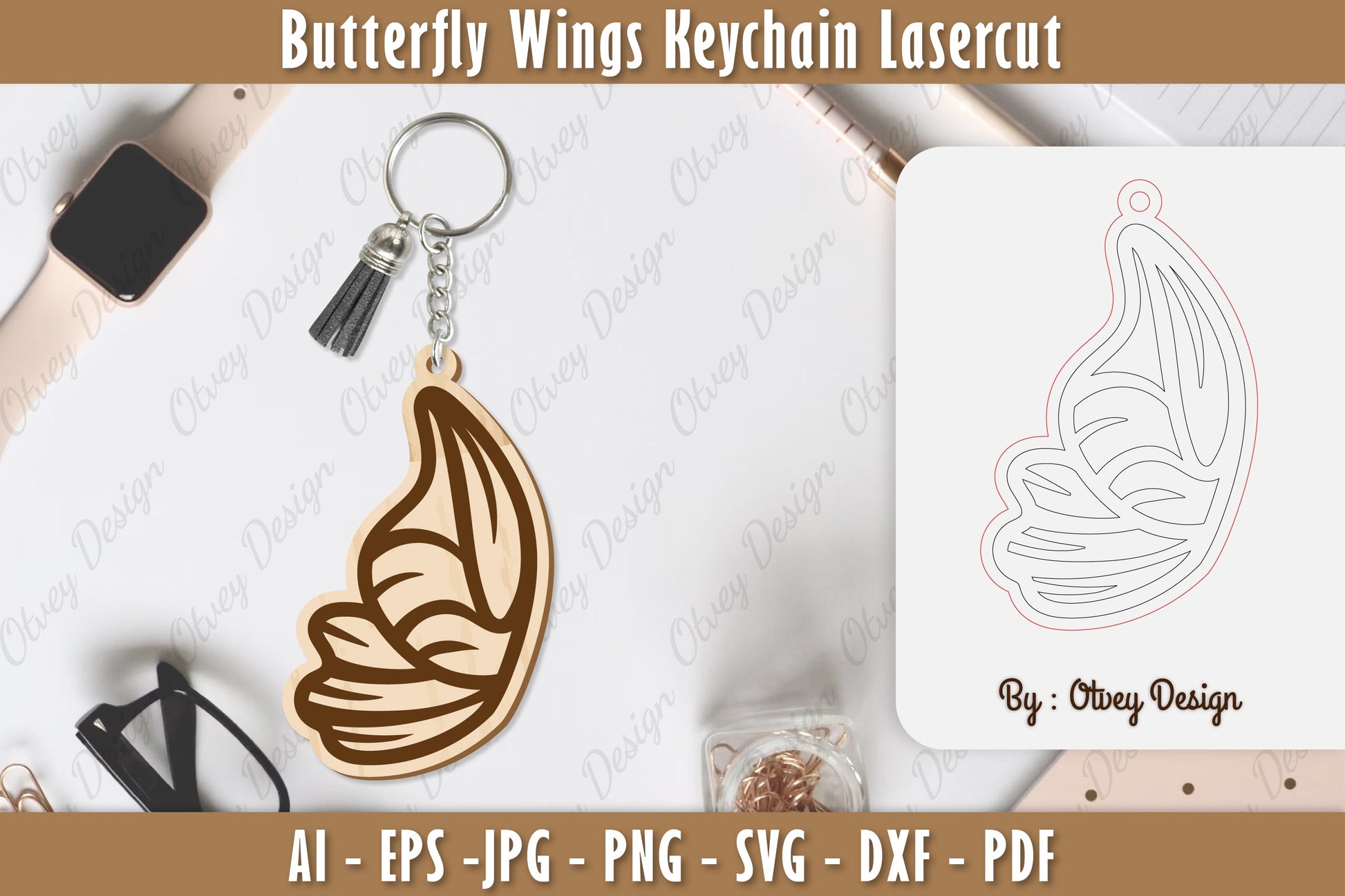 Butterfly Keychain Lasercut SVG Bundle 10 - CraftNest - Digital Crafting and Art