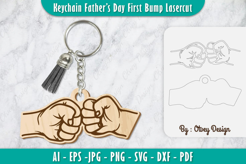Father's Day Fist Bump Keychain SVG Bundle 11 - CraftNest - Digital Crafting and Art