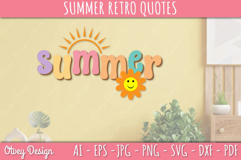 Summer Retro Quotes SVG Bundle - CraftNest - Digital Crafting and Art
