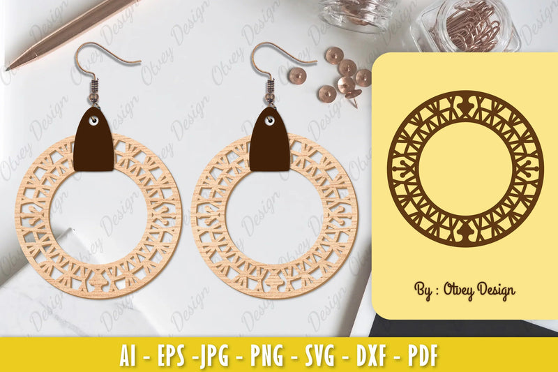 Earrings Mandala SVG Bundle 14 - CraftNest - Digital Crafting and Art