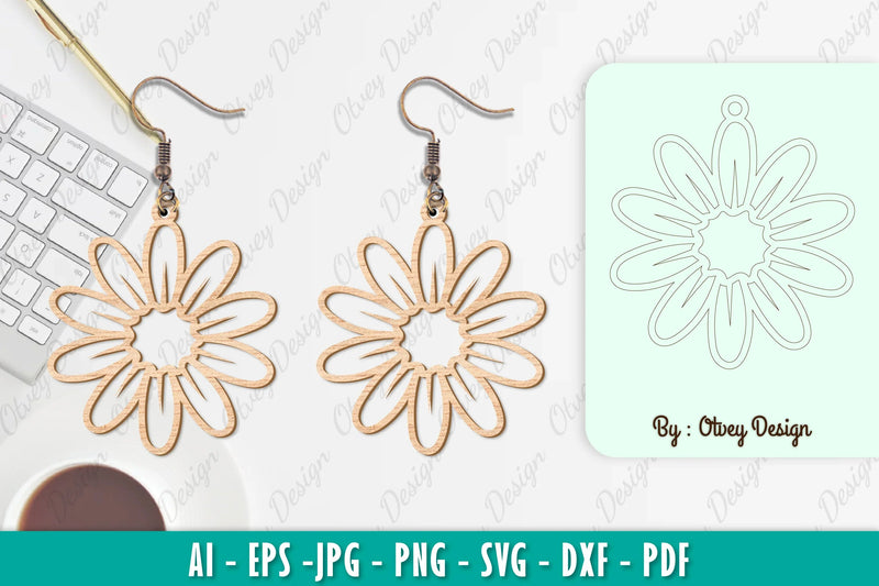 Flower Earring SVG Bundle 6 - CraftNest - Digital Crafting and Art